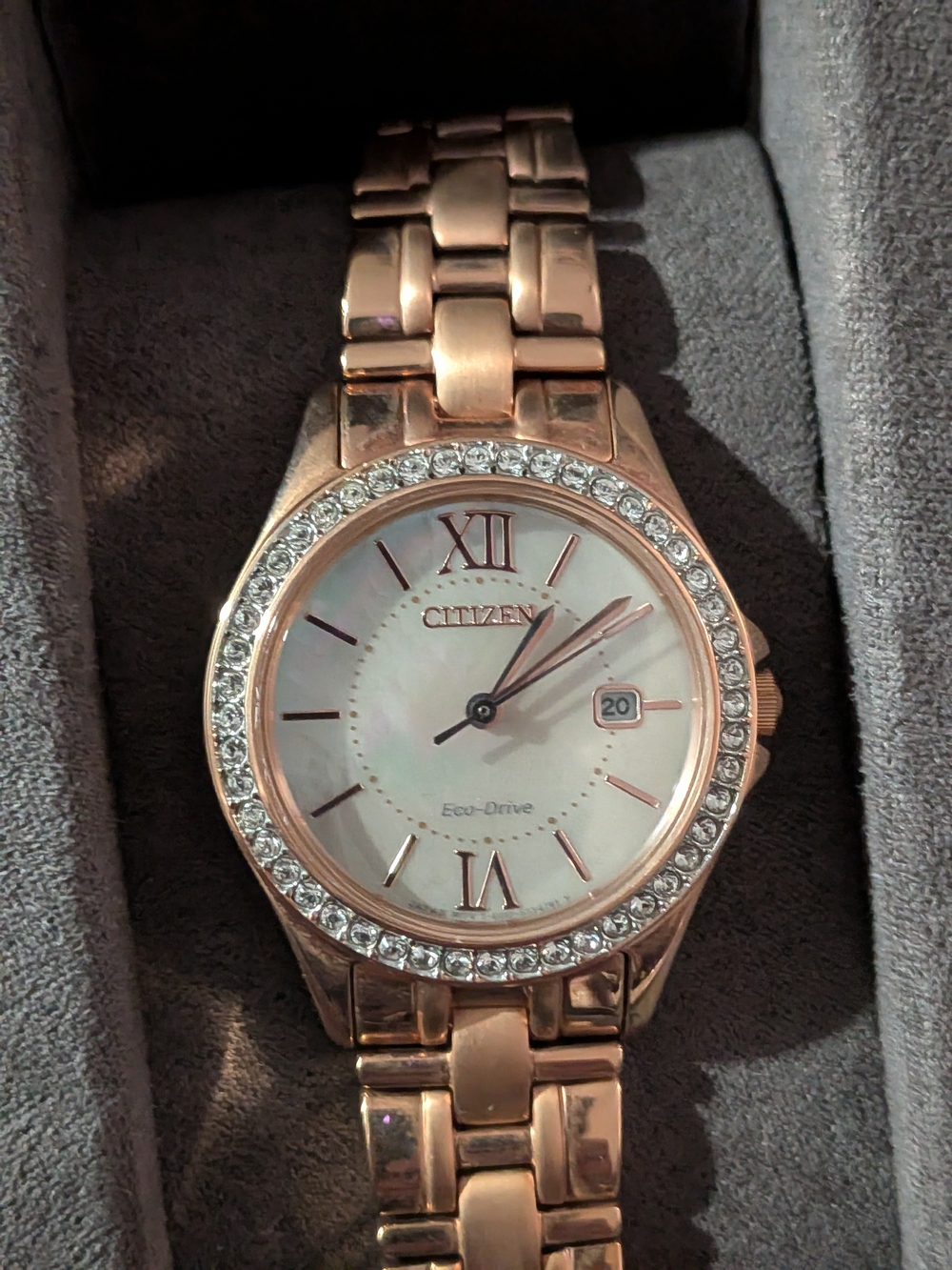 Citizen Women's Rose Gold Crystal Bezel Eco-Drive Watch - Rose Gold